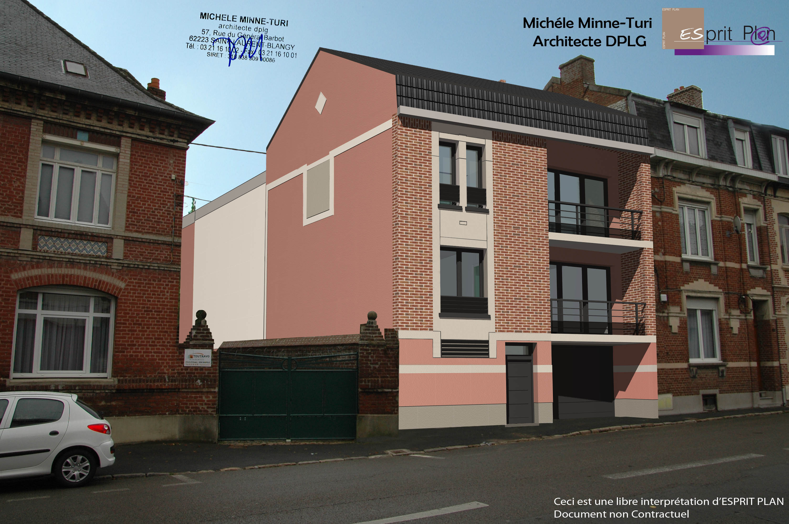 Perspective pERMIS DE Construire la residence des grandes prairies rue nationale sainte catherine les arras.jpg